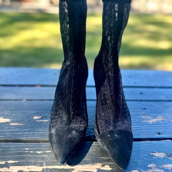 KENDALL + KYLIE Clear-Mesh Bootie Heels — Size 7 M, Super Edgy & Iconic - Picture 2 of 16